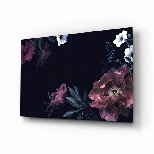 Vibrant Magenta Floral Canvas Wall Art on Dark Background | Insigneart USA | vintageantiquesgifts.com