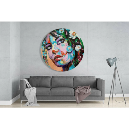 Vibrant floral portrait on tempered glass art for walls