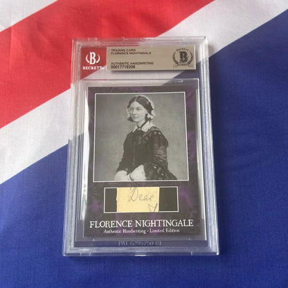 Beckett-graded Florence Nightingale trading card with authentic handwritten notes