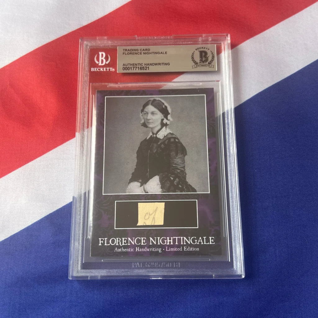 Graded Florence Nightingale trading card with authentic handwriting swatch featuring Nightingale Wrote