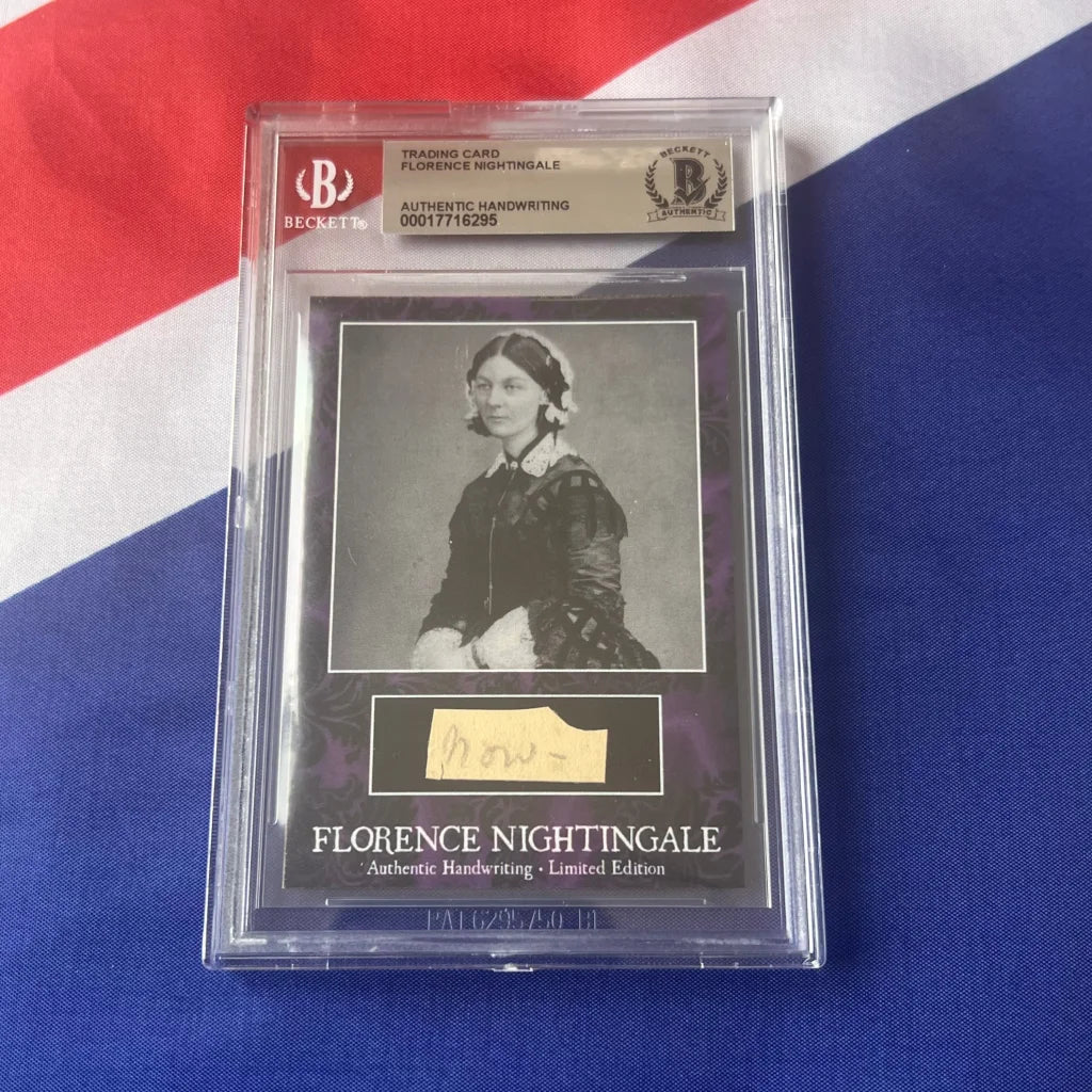 A graded Florence Nightingale trading card with authentic handwriting swatch from Nightingale Wrote
