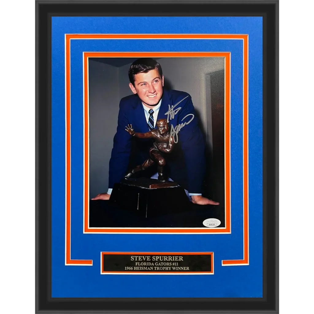Florida Gators Heisman deluxe framed 8x10 photo with 1968 autograph