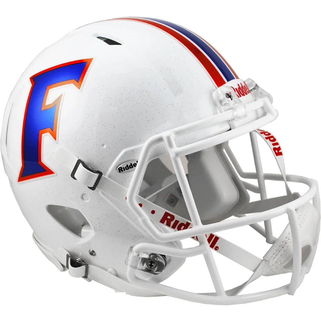 Florida Gators Riddell white football helmet with blue orange accents