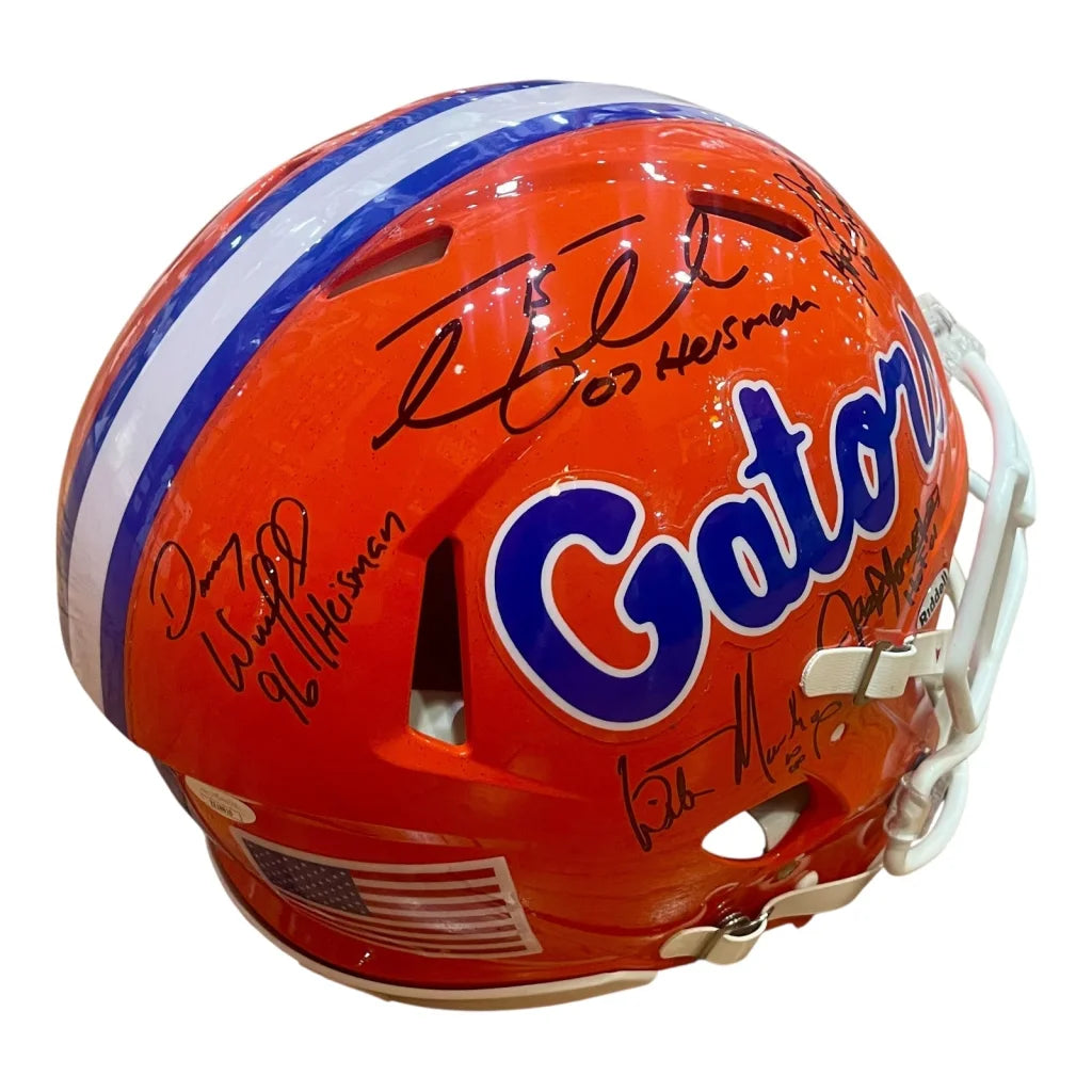 Florida Gators honor autographed Proline helmet with signatures