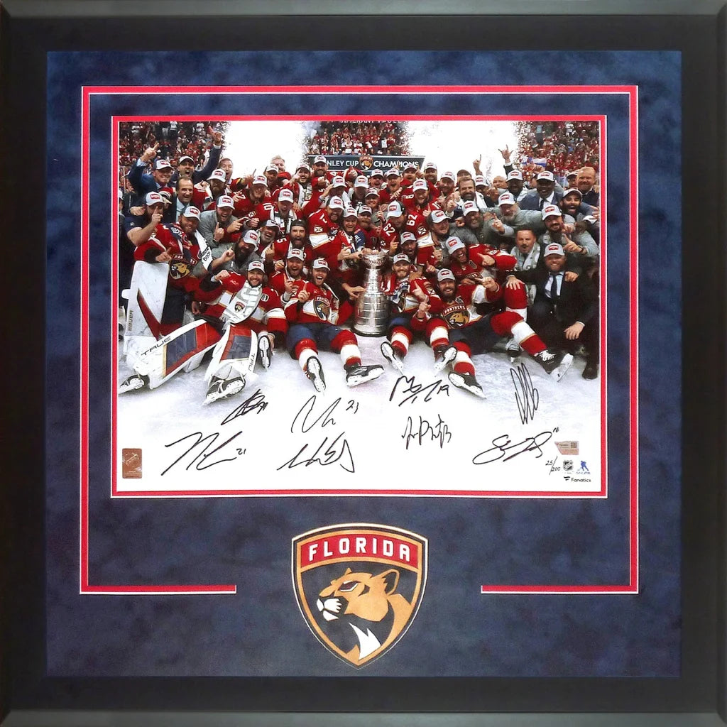 Florida Panthers 2024 Stanley Cup Champions signed framed team photo