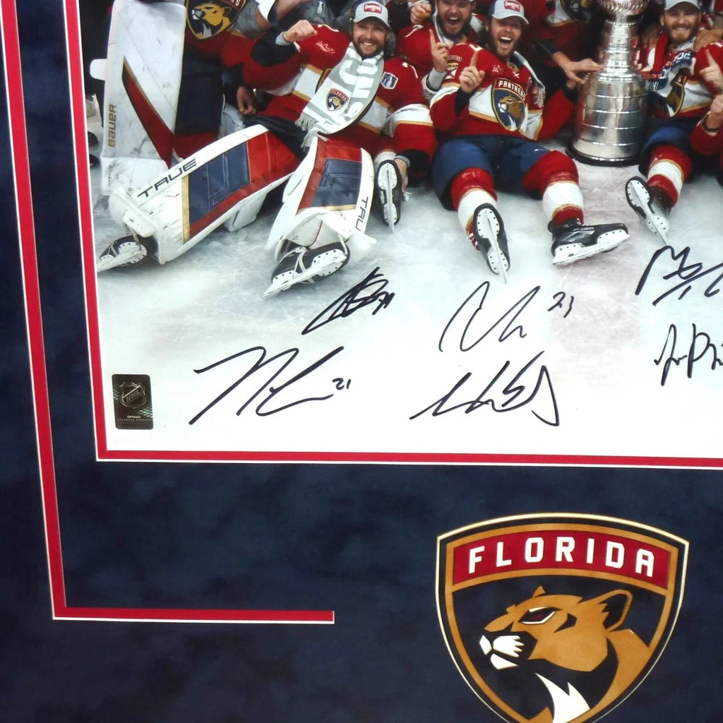 Florida Panthers 2024 Stanley Cup Champions signed framed team photo