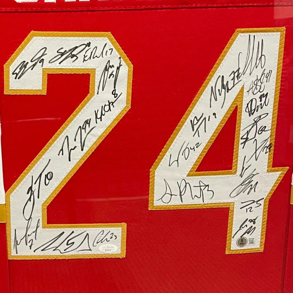 Florida Panthers 2024 Stanley Cup autographed red #24 framed jersey