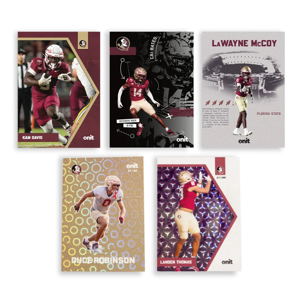 Florida State trading cards single pack with 5-card Seminoles set