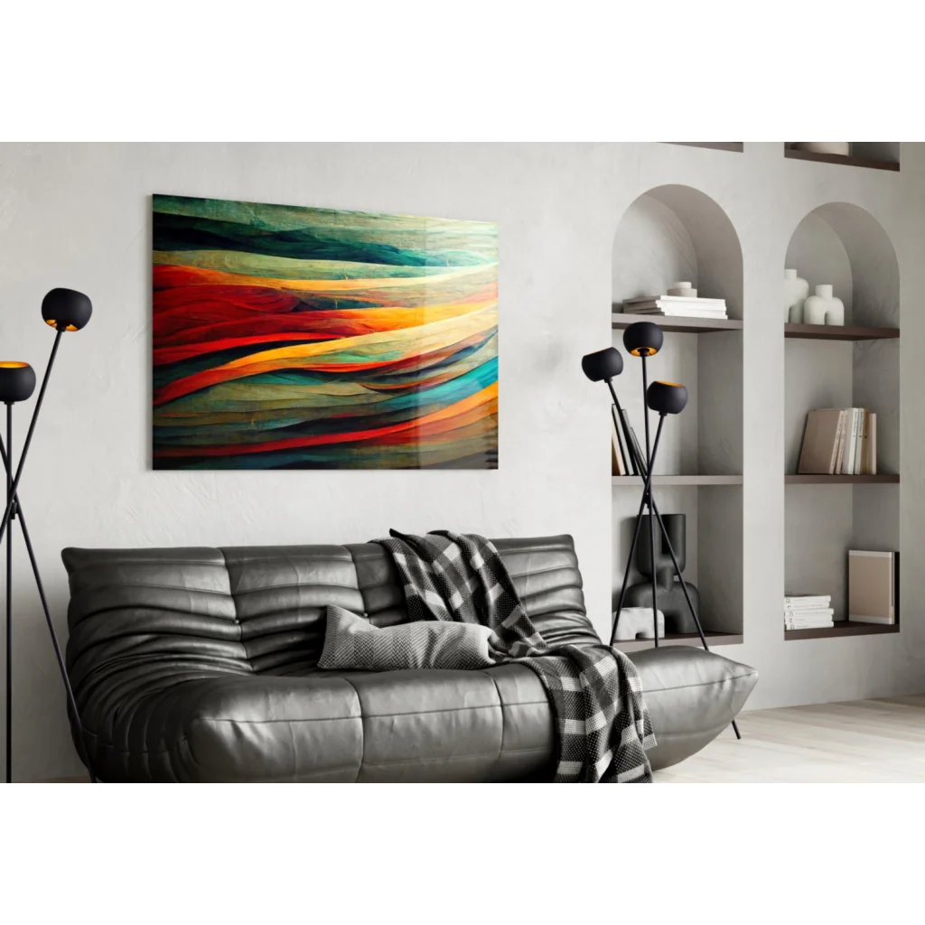 Flowing Color Burst Glass Wall Art Canvas | Contemporary Home Wall Art | vintageantiquesgifts.com