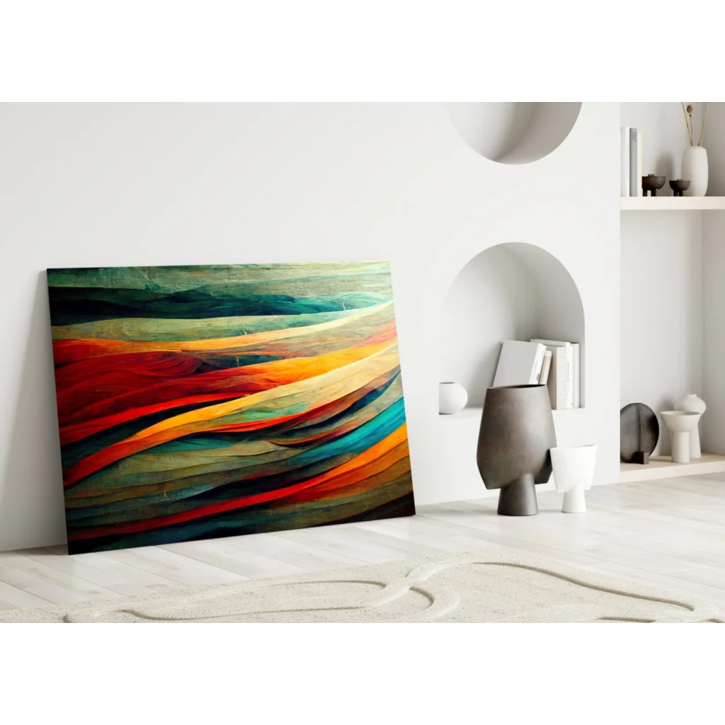 Flowing Color Burst Glass Wall Art Canvas | Modern Wall Art Decor | vintageantiquesgifts.com