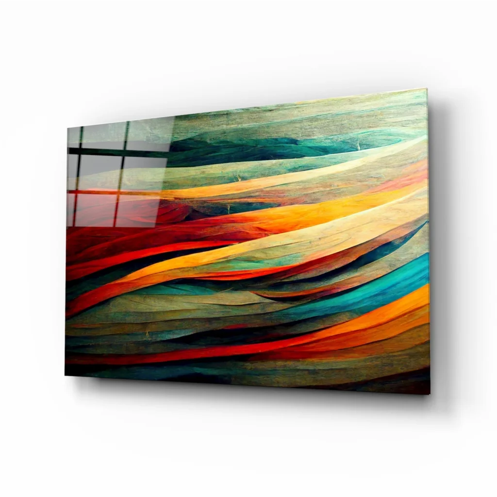 Flowing Color Burst Glass Wall Art Canvas | Insigneart USA | vintageantiquesgifts.com