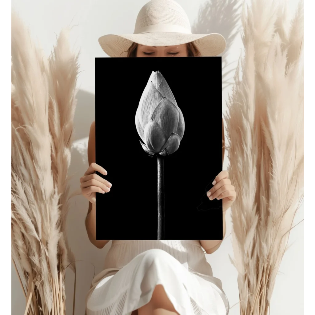 Lotus Bud Insigne Aluminum Prints for Modern Walls | Contemporary Home Wall Art | vintageantiquesgifts.com