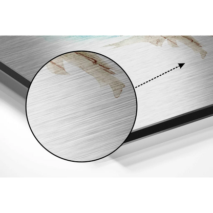 Stunning brushed aluminium dibond art print with silver brushed metal canvas and subtle abstract design