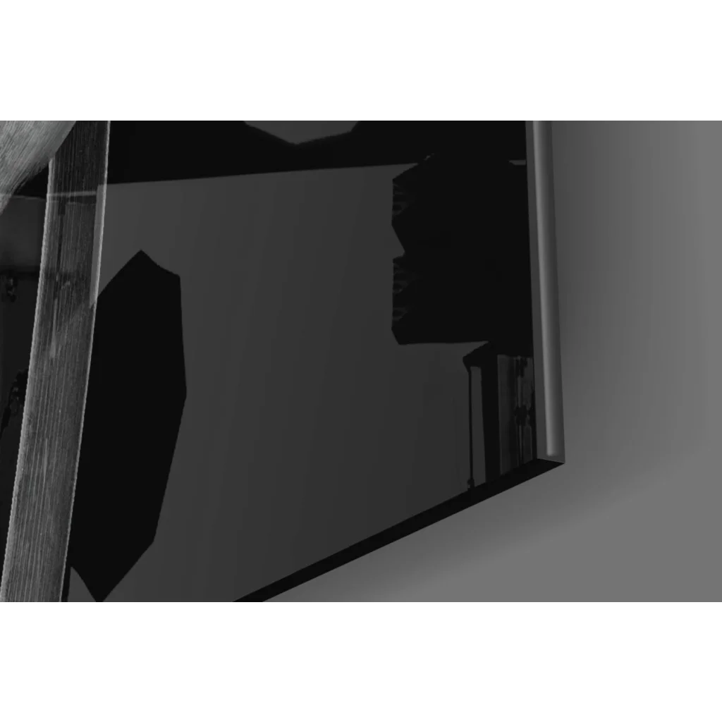 Sleek black-framed glass wall art mirror with clean edges