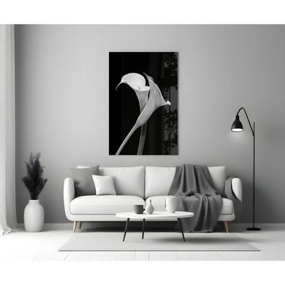 Elegant Calla Lily Canvas Wall Art in Black and White | Modern Wall Art Decor | vintageantiquesgifts.com