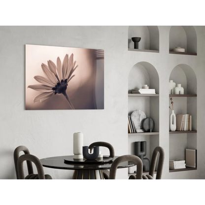 Vintage daisy sepia canvas wall art print with soft petals