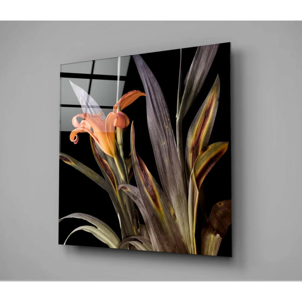 Stunning Orange Iris Glass Wall Art Collection | Modern Wall Art Decor | vintageantiquesgifts.com