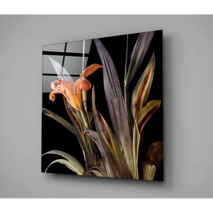 Stunning Orange Iris Glass Wall Art Collection | Modern Wall Art Decor | vintageantiquesgifts.com