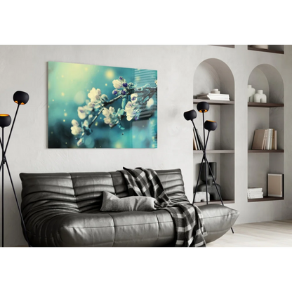 Dreamy Blossom Canvas Wall Art with Glowing Bokeh Lights | Contemporary Home Wall Art | vintageantiquesgifts.com