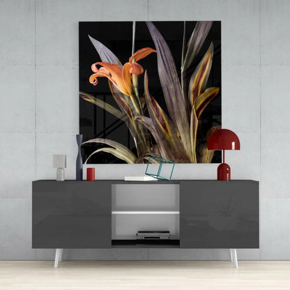 Stunning Orange Iris Glass Wall Art Collection | Contemporary Home Wall Art | vintageantiquesgifts.com