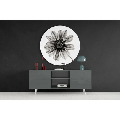 Blooming Daisy Tempered Glass Art Circle | Contemporary Home Wall Art | vintageantiquesgifts.com