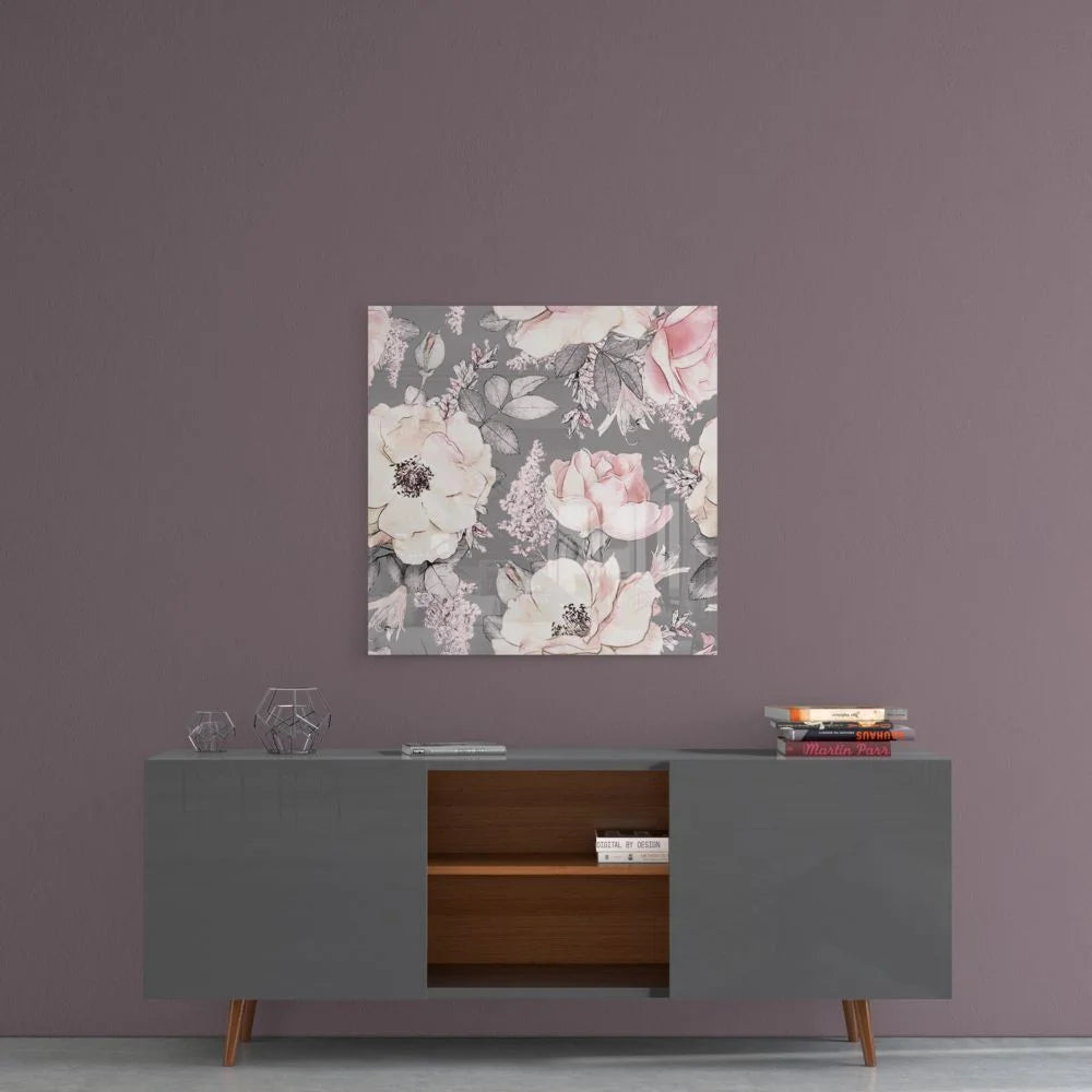 Stunning Pink Rose Tempered Glass Art Panel for Your Home | Contemporary Home Wall Art | vintageantiquesgifts.com