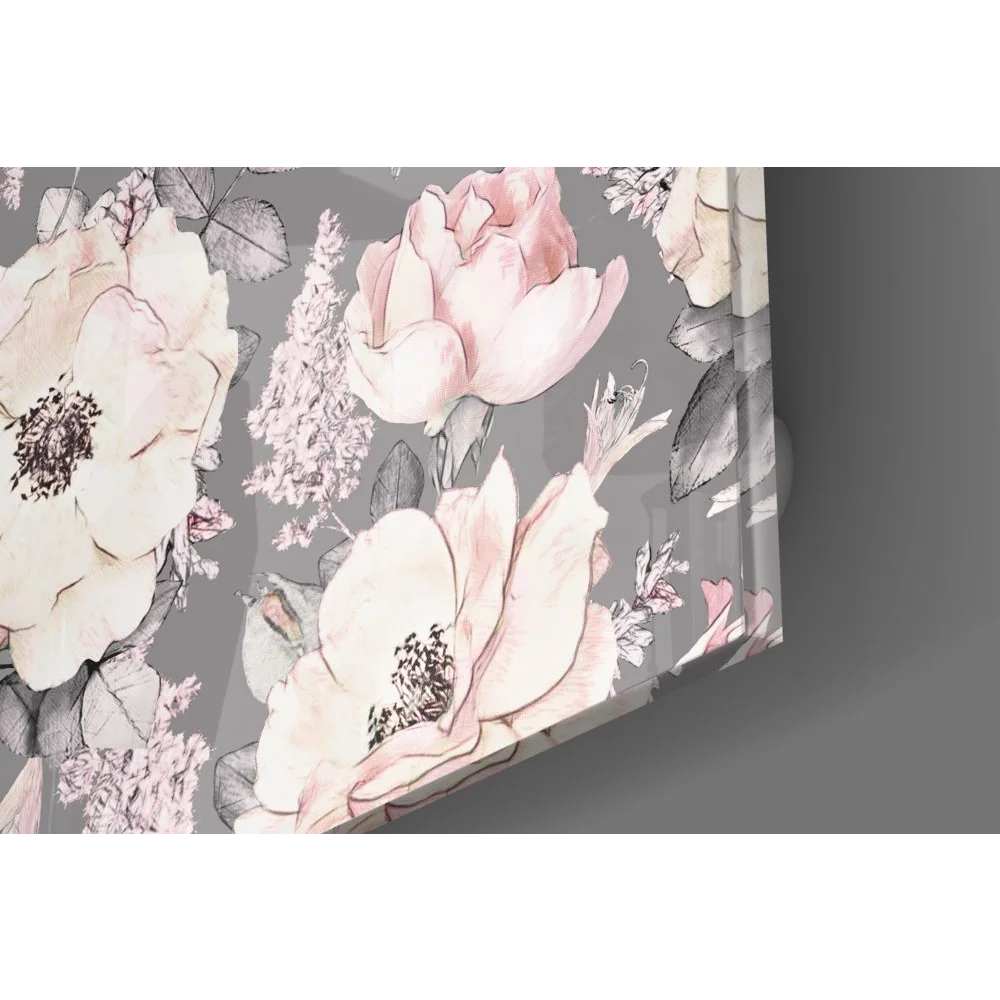 Stunning Pink Rose Tempered Glass Art Panel for Your Home | Glass Wall Art Print | vintageantiquesgifts.com