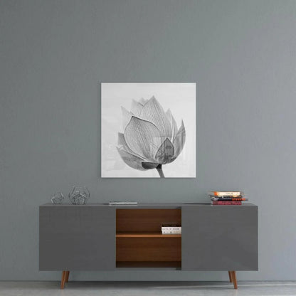 Stunning Lotus Flower Black and White Wall Art Print | Contemporary Home Wall Art | vintageantiquesgifts.com