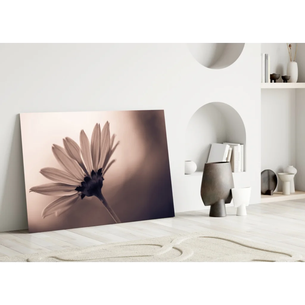 Vintage Daisy Sepia Canvas Wall Art Print | Modern Wall Art Decor | vintageantiquesgifts.com