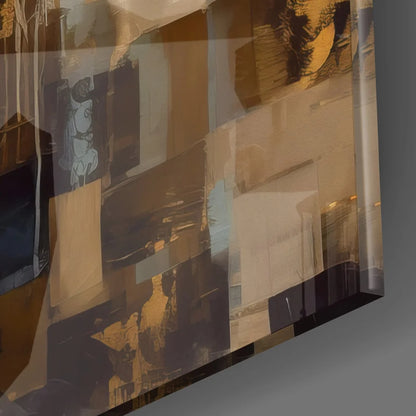 Stunning floral horse tempered glass art in earthy tones