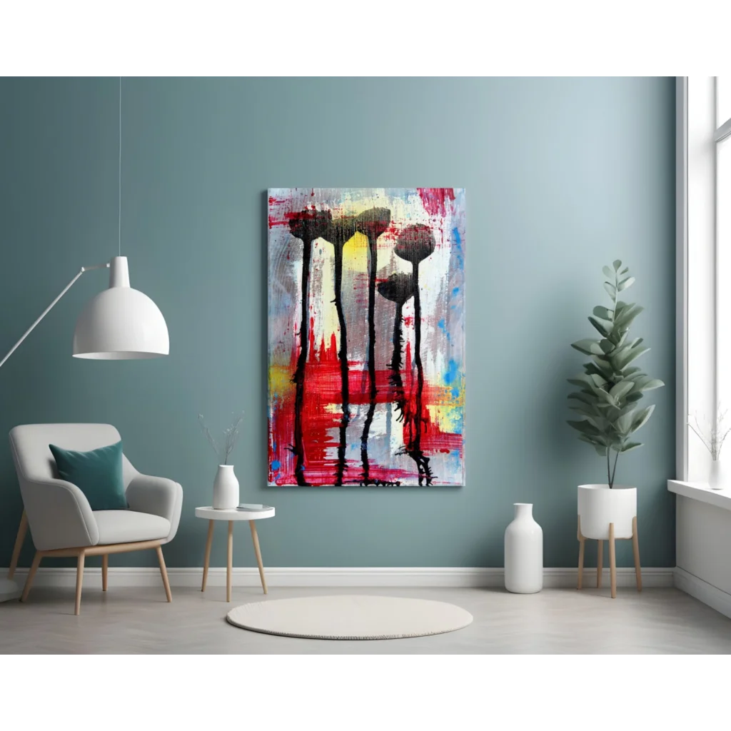 Bold Floral Glass Wall Art with Vibrant Color Bursts | Contemporary Home Wall Art | vintageantiquesgifts.com