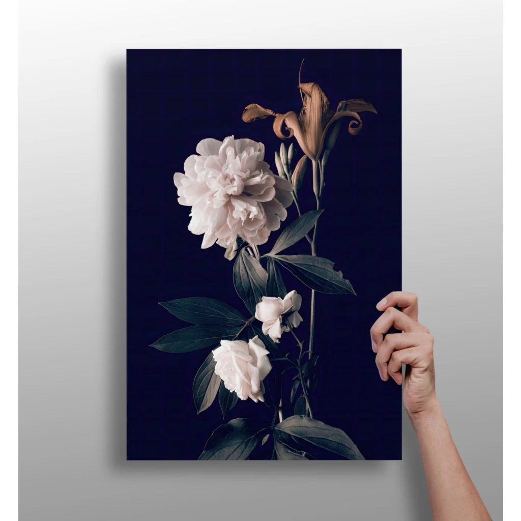 Stunning Insigne Aluminum Prints with Navy Botanical Blooms | Insigneart USA | vintageantiquesgifts.com