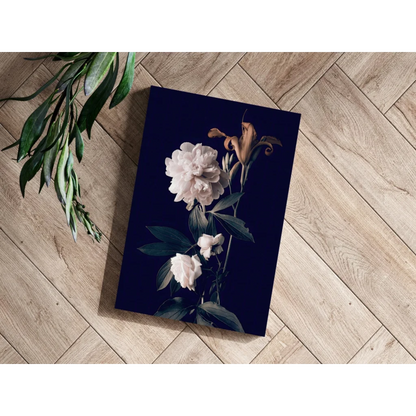 Stunning Insigne Aluminum Prints with Navy Botanical Blooms | Modern Wall Art Decor | vintageantiquesgifts.com