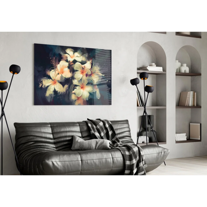 Peach Blossom Navy Canvas Wall Art for Modern Homes | Contemporary Home Wall Art | vintageantiquesgifts.com