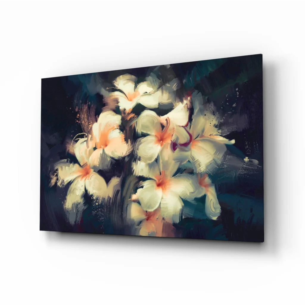 Peach Blossom Navy Canvas Wall Art for Modern Homes | Insigneart USA | vintageantiquesgifts.com