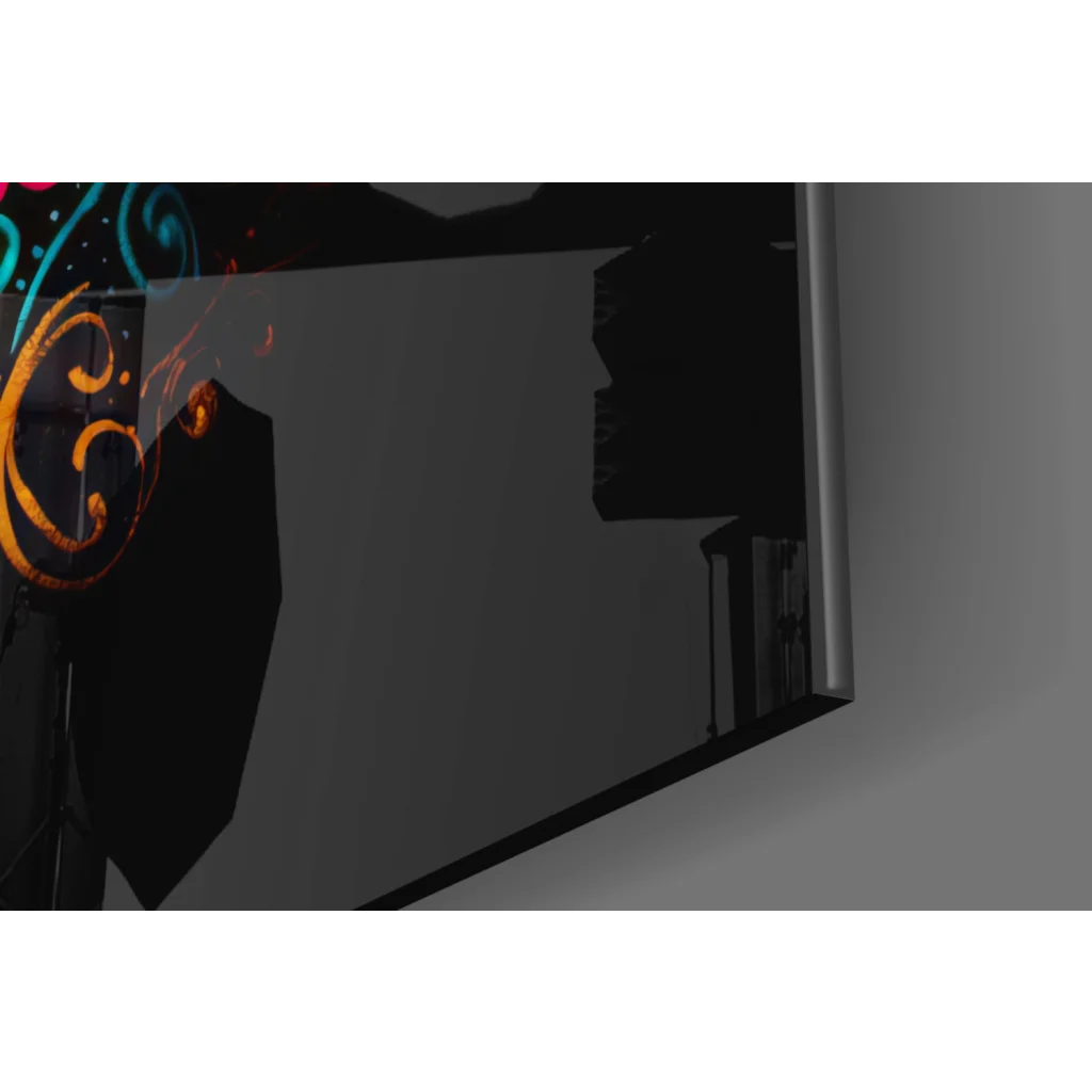 Stunning sugar skull glass wall art with floral details