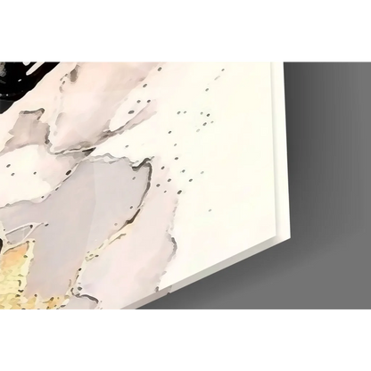 Abstract flowing teal gold horse wall art canvas with marbled patterns