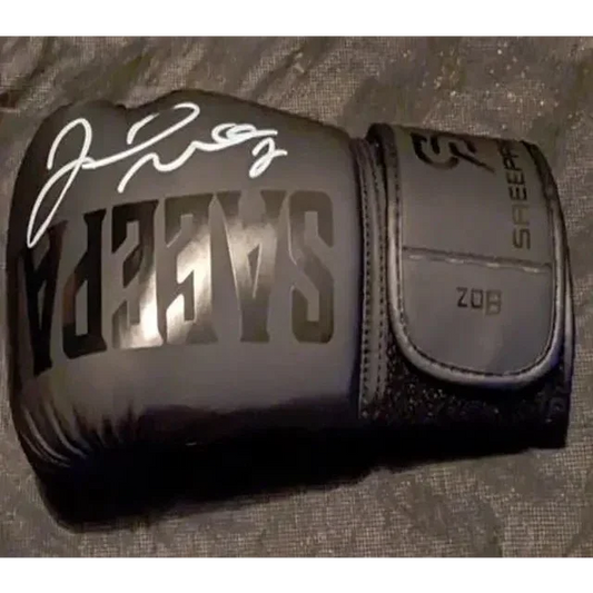 Black boxing glove with white signature from Floyd Mayweather Auto Signed Boxing Glove with Authentication