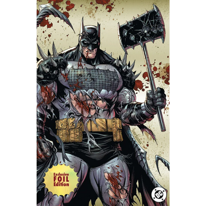 Tyler Kirkham exclusive cover: bloodied spiked Batman in armored suit