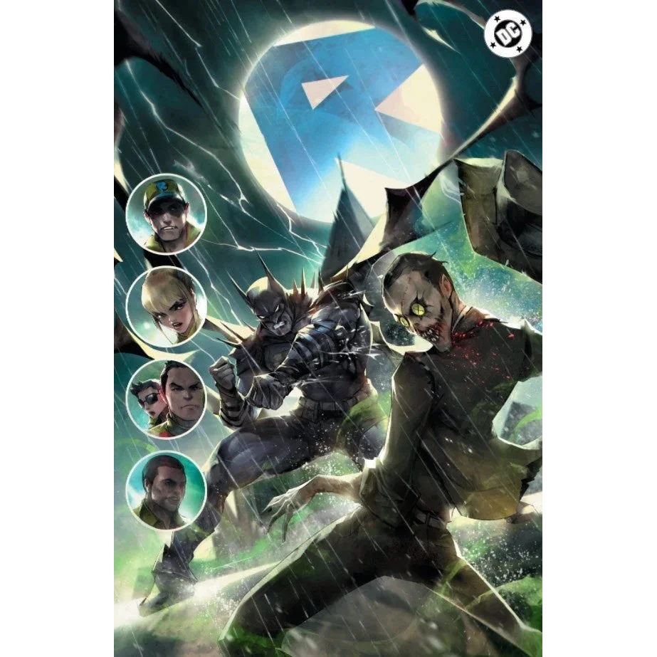 Absolute batman #20 ivan tao exclusive virgin var featuring batman in a dark armored suit under a glowing blue moon
