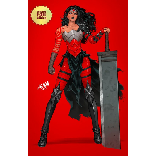 Red silver armored Wonder Woman David Nakayama exclusive virgin variant foil