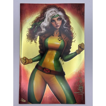 Comic book featuring Rogue from X-Men on the cover of FOIL Avengers Annual by Nathan Szerdy at Unknown Comics Nathan SDCC 2024 Exclusive