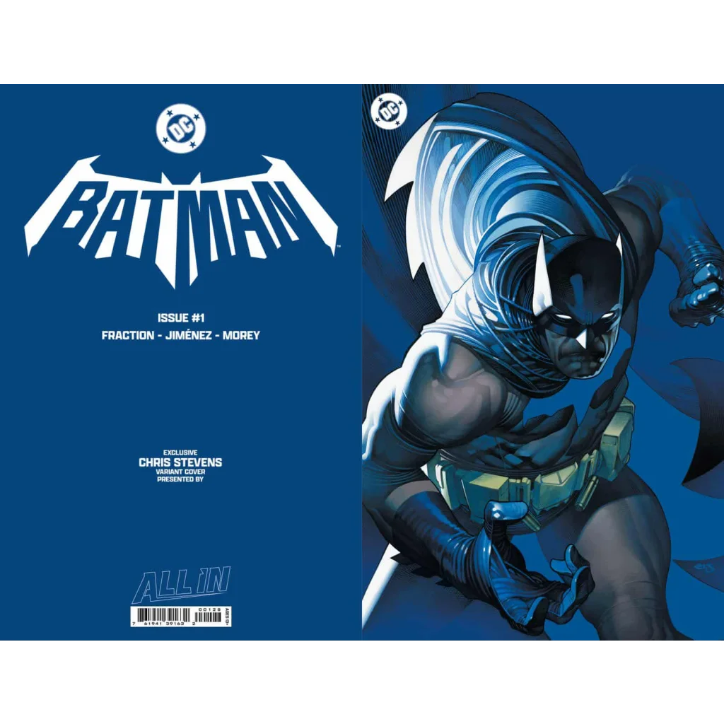 Batman comic book with blue cover featuring Jorge Jimenez art and Matt Fraction writing