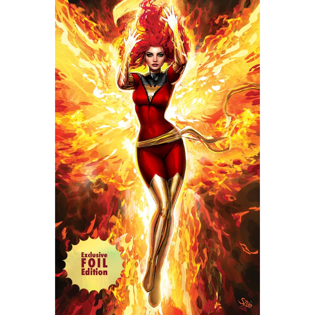Nathan Szerdy exclusive comic cover featuring Jean Grey as the Phoenix foil art