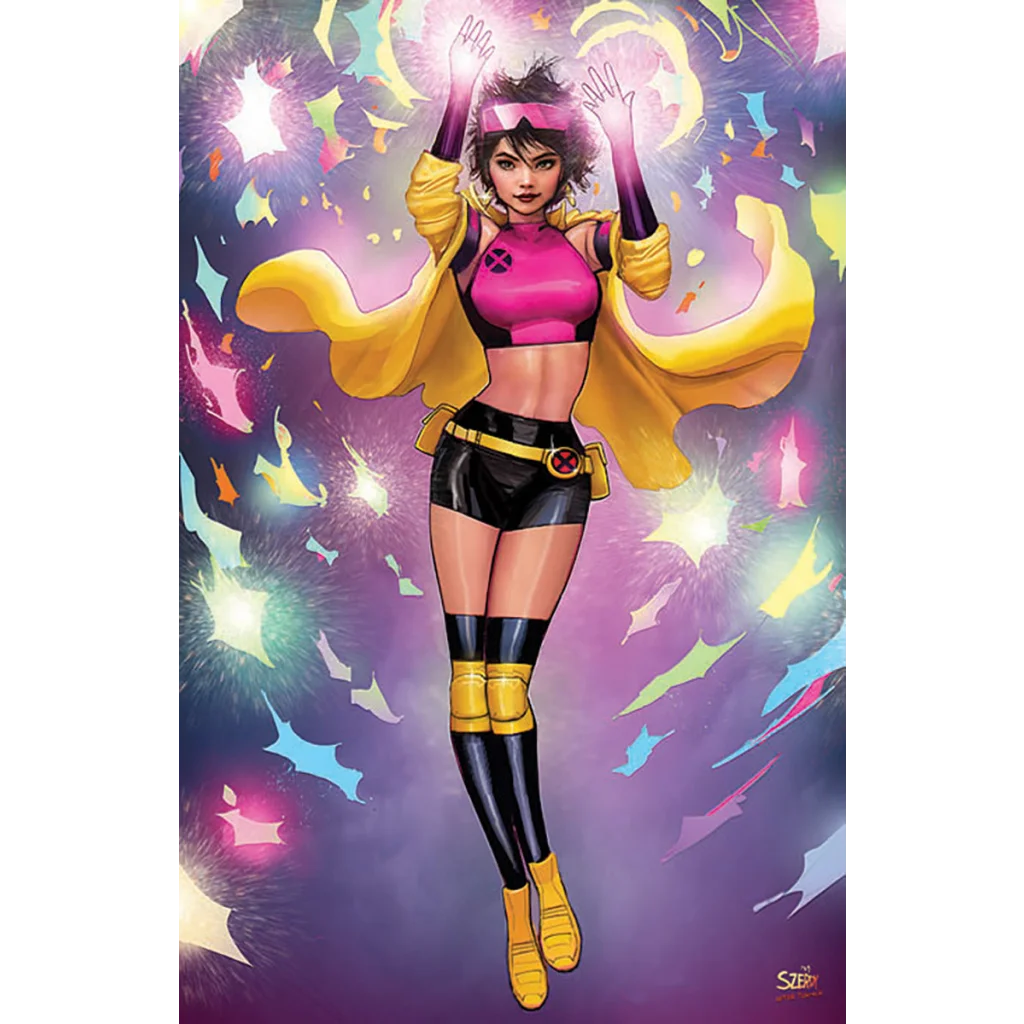 Nathan Szerdy exclusive comic art featuring a female hero with glowing hands and star bursts