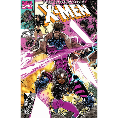 Uncanny X-Men facsimile edition foil variant by Kaare Andrews with Gambit and Jubilee