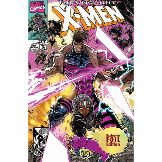 Colorful Uncanny X-Men facsimile edition foil variant cover by Kaare Andrews featuring Gambit