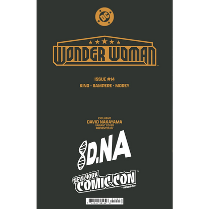 [FOIL] WONDER WOMAN #14 DAVID NAKAYAMA NYCC 2024 BLACK & GOLD EXCLUSIVE VIRGIN PREMIUM VAR  (10/23/2024)