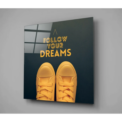 Yellow Sneakers Dreams Canvas Wall Art Print | Modern Wall Art Decor | vintageantiquesgifts.com