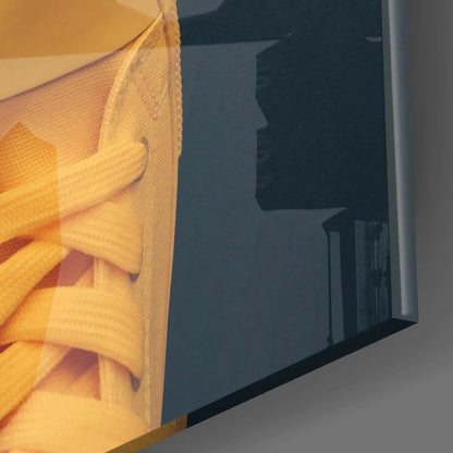Yellow Sneakers Dreams Canvas Wall Art Print | Glass Wall Art Print | vintageantiquesgifts.com